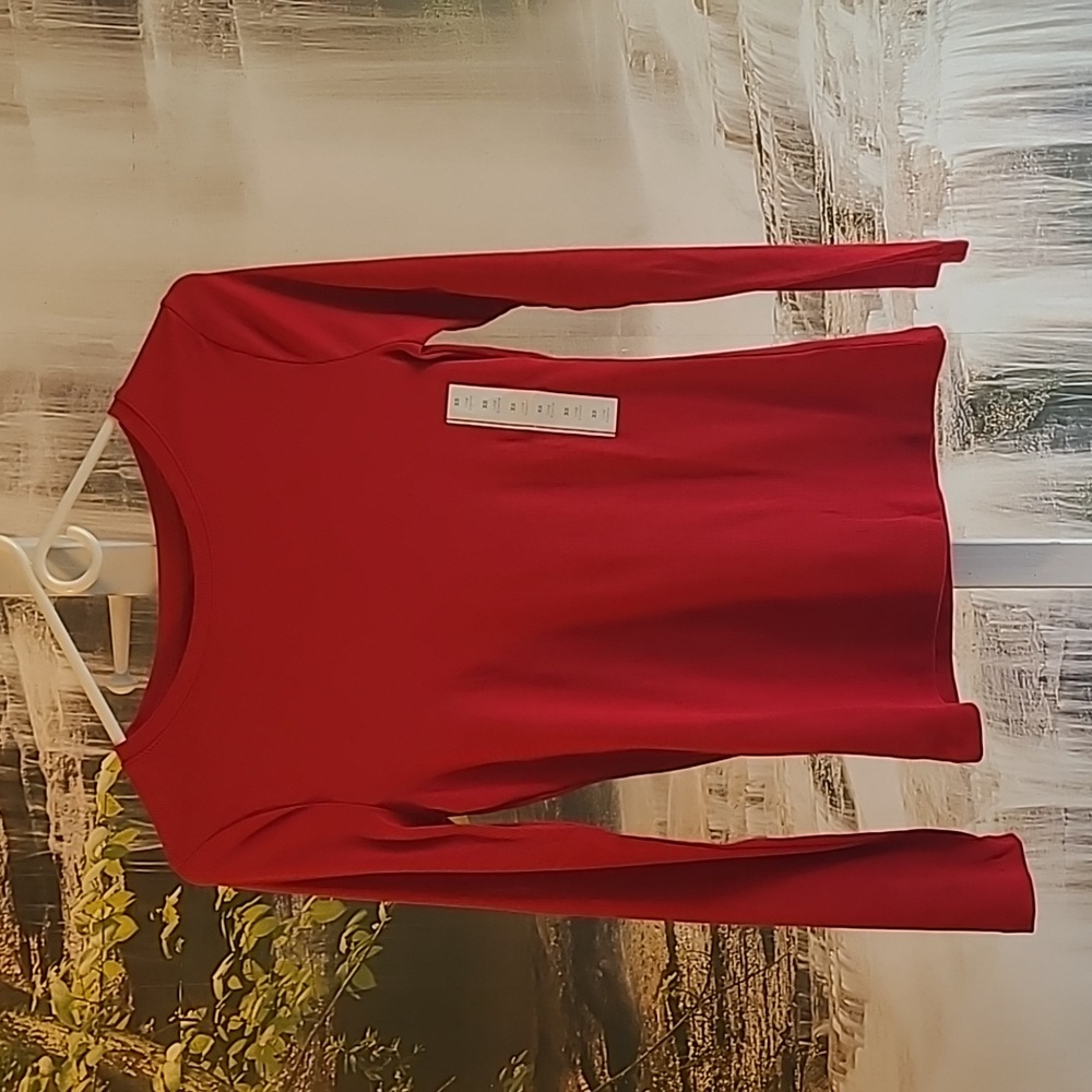 New with tags!  A New Day Womens XS red ribbed long sleeve lightweight shirt